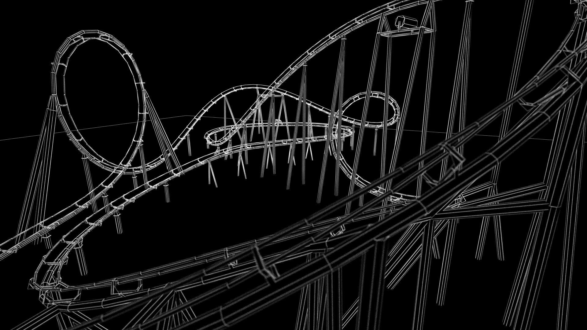 Roller coaster VR Unity PKG Low-poly 3D model_9