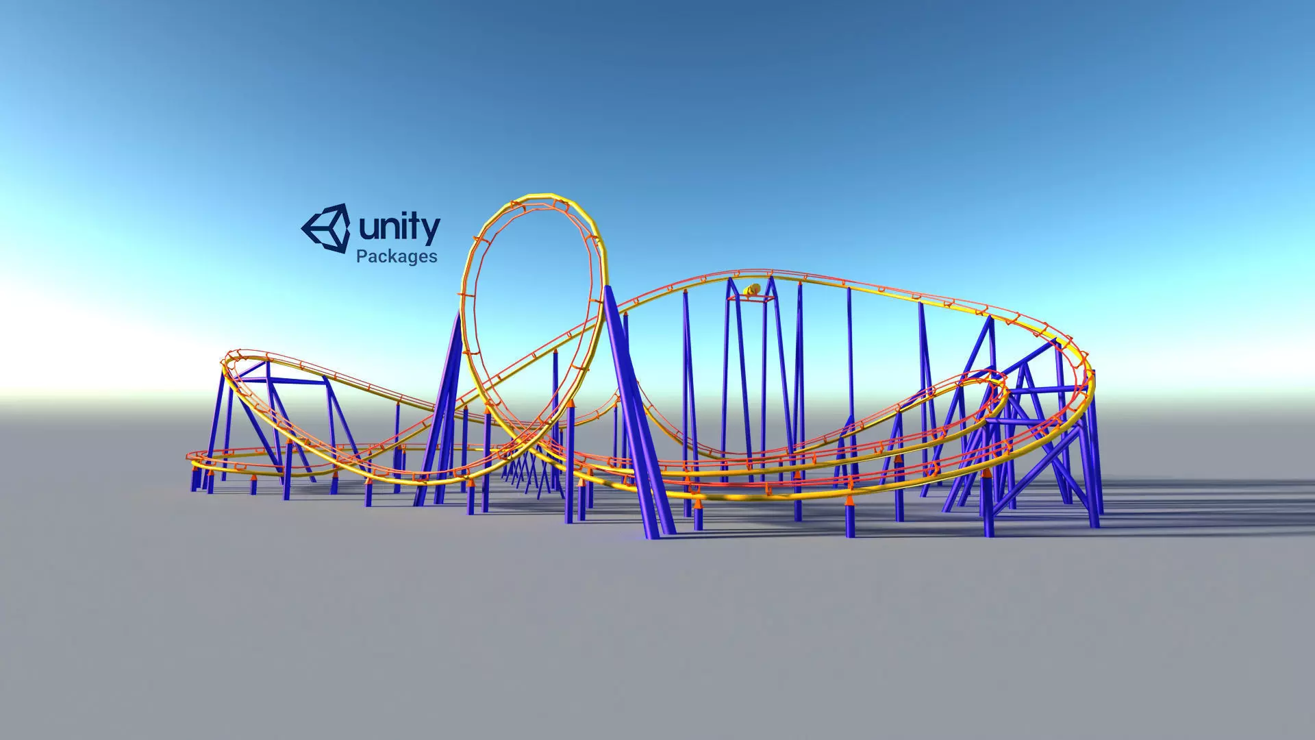 Roller coaster VR Unity PKG Low-poly 3D model_0