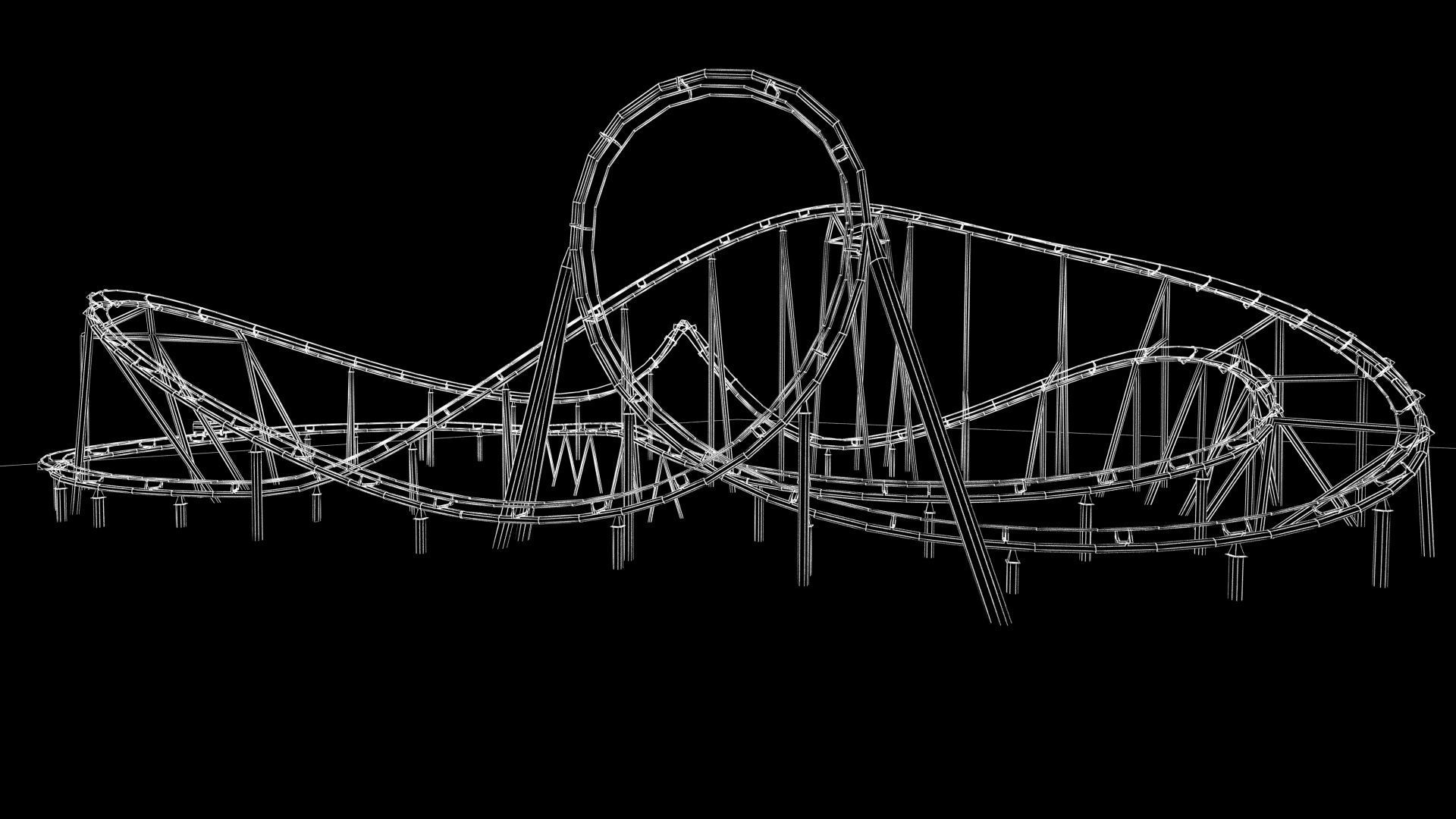 Roller coaster VR Unity PKG Low-poly 3D model_10