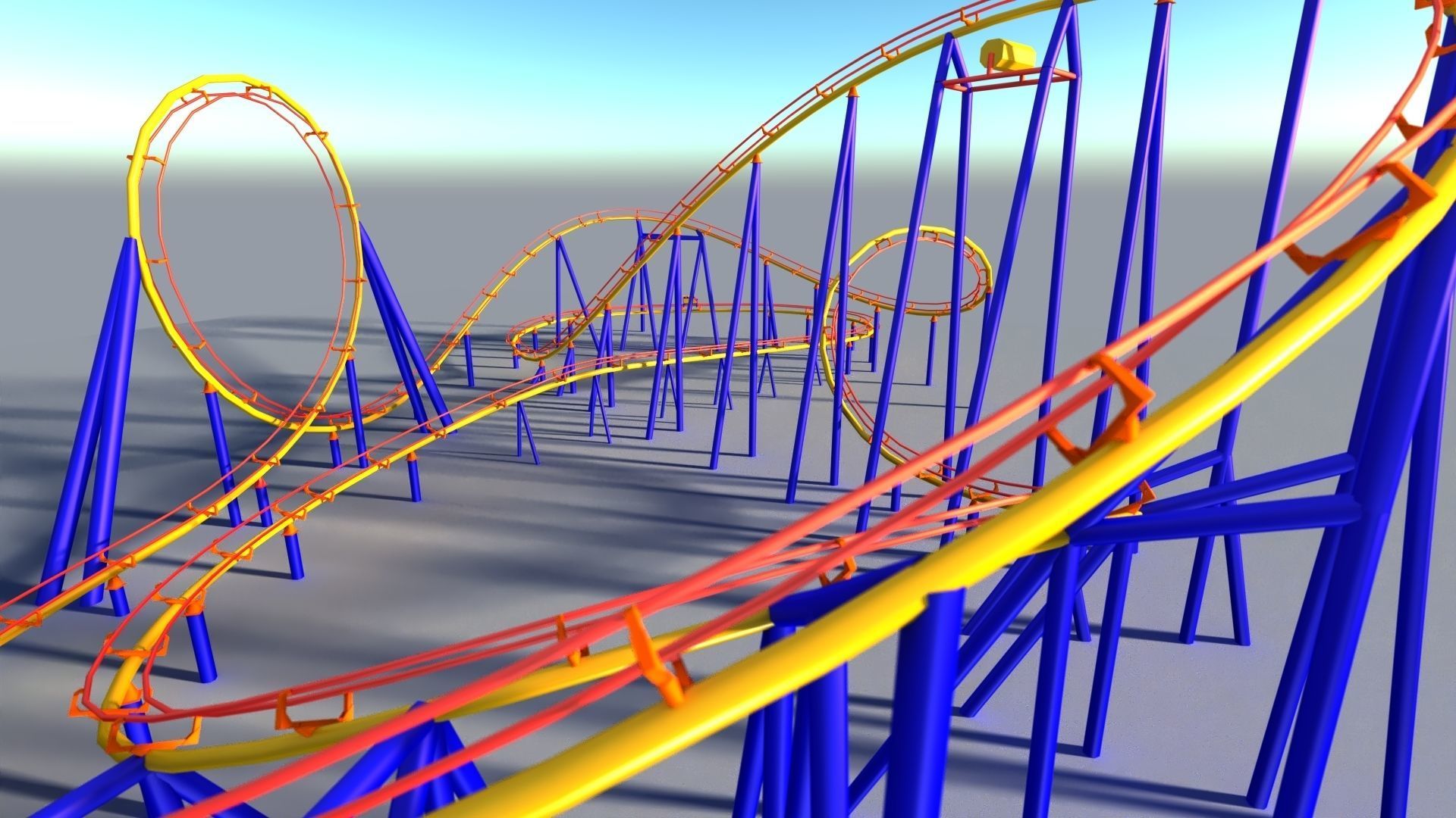 Roller coaster VR Unity PKG Low-poly 3D model_2