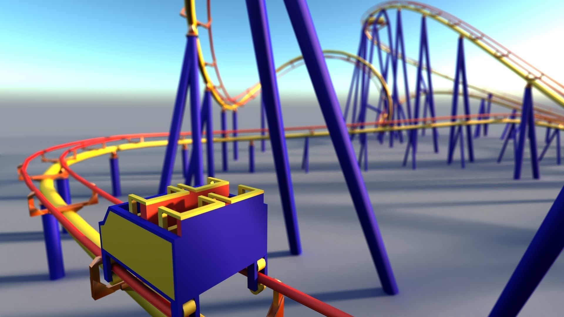 Roller coaster VR Unity PKG Low-poly 3D model_7