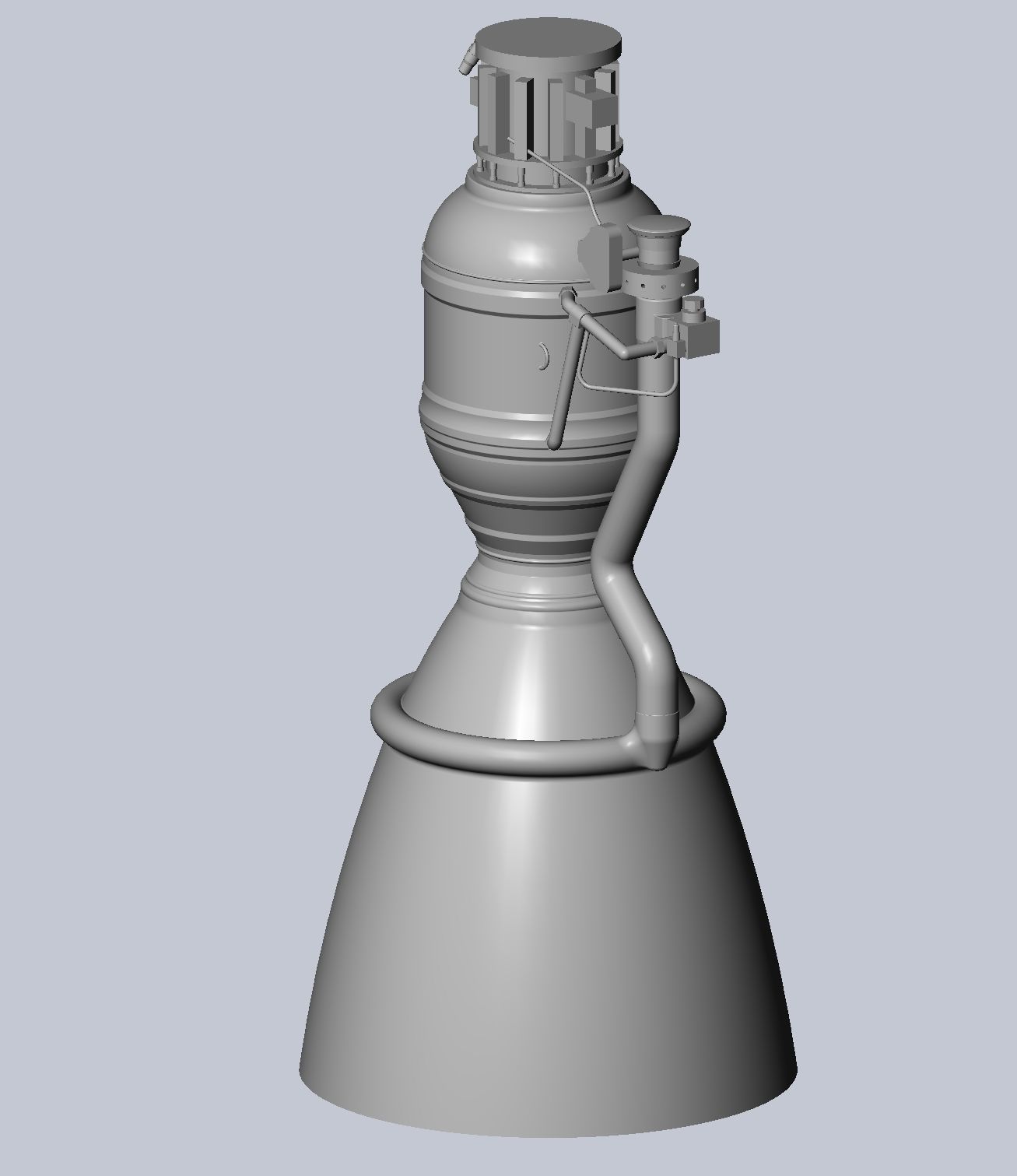 Space-X Merlin 1D Rocket Engine Printable Desk Model 3D print model_4