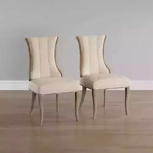 Linen Flared Back Side Chair