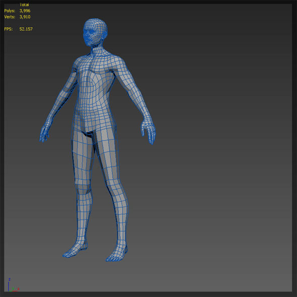 Male Low Poly BaseMesh Low-poly 3D model_1