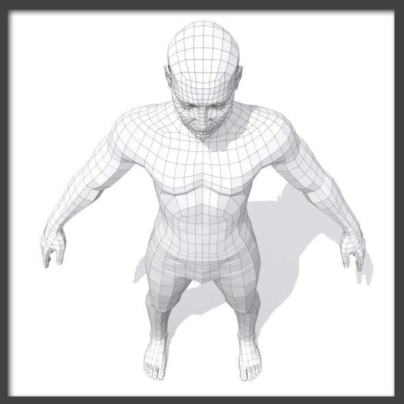 Male Low Poly BaseMesh Low-poly 3D model_5