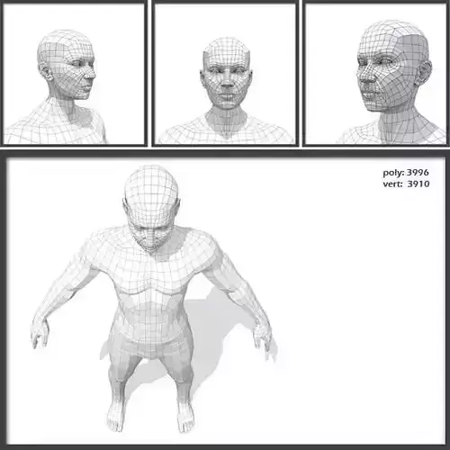 Male Low Poly BaseMesh Low-poly 3D model Male Low Poly BaseMesh Low-poly 3D model