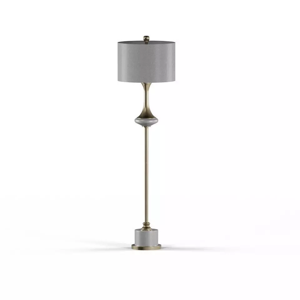 Gold Fluted Neck Floor Lamp 3D model