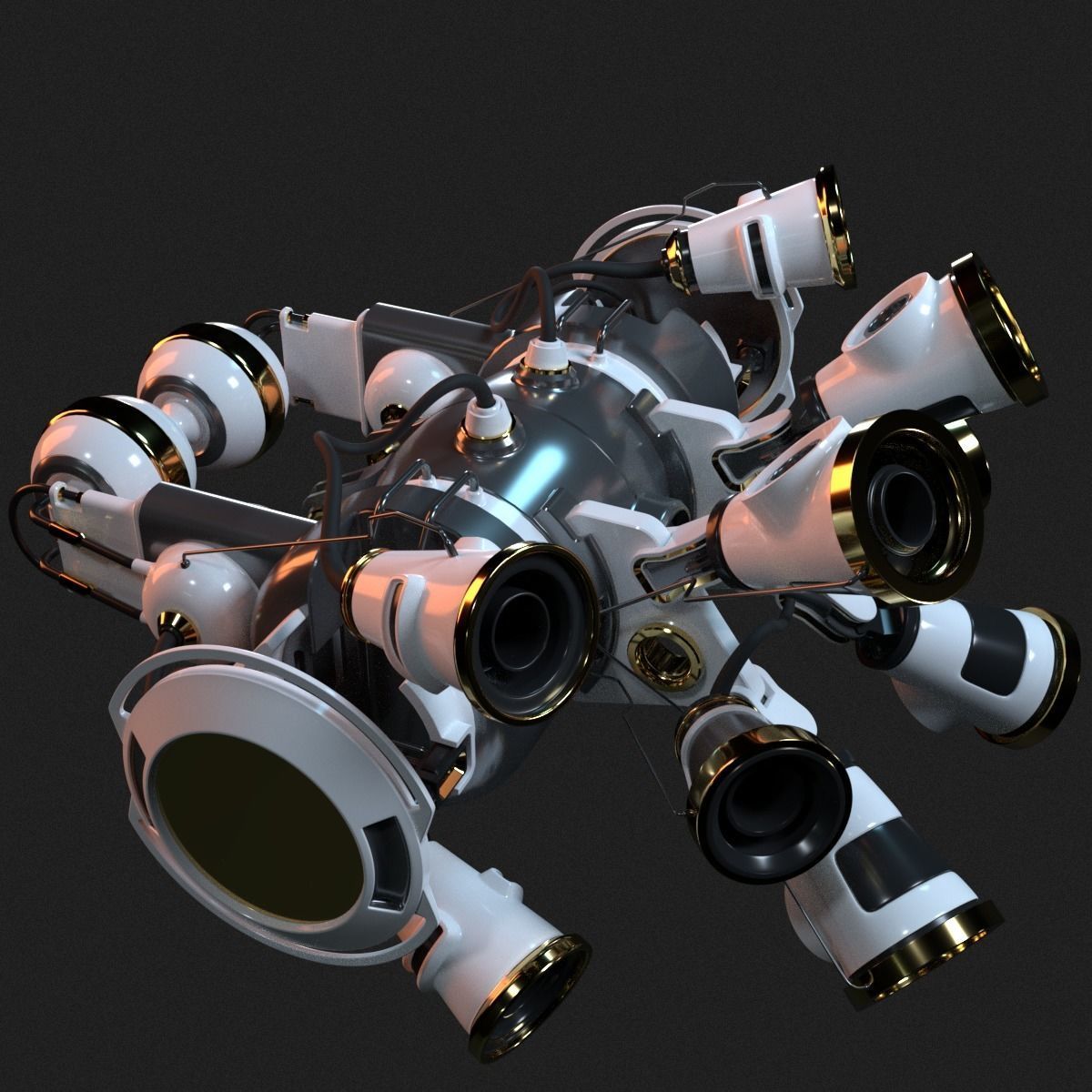 Spaceship Spherical 3D model_1