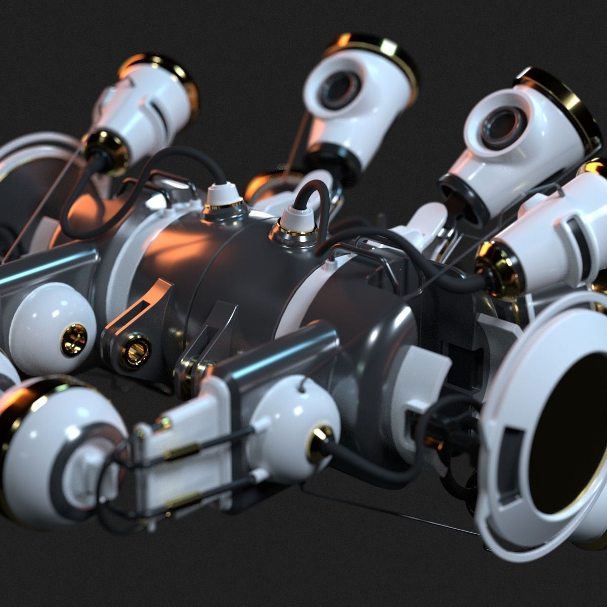Spaceship Spherical 3D model_8