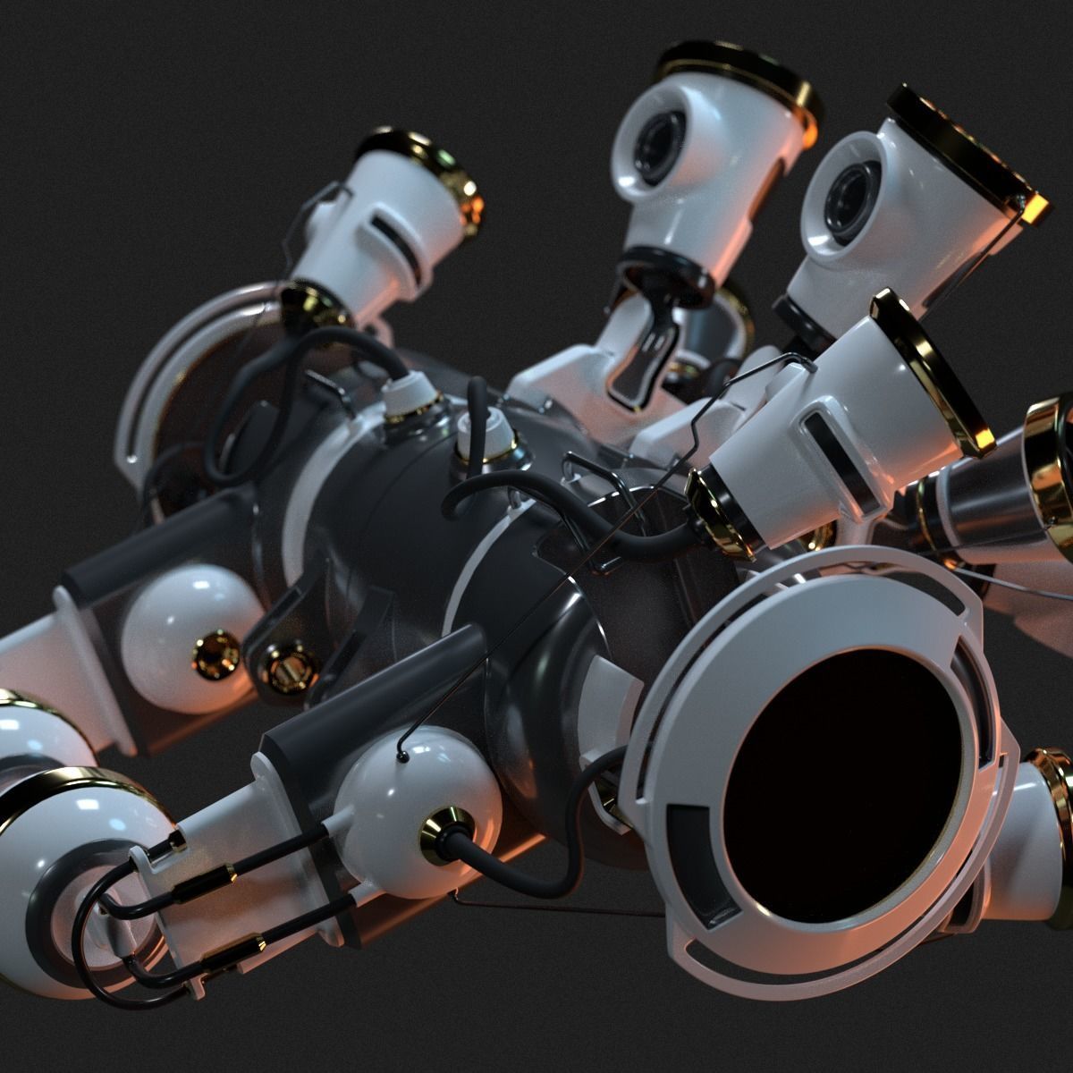 Spaceship Spherical 3D model_4