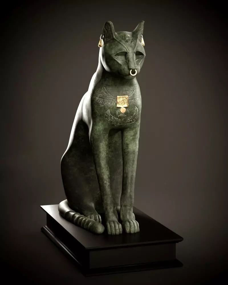 Gayer Anderson Cat Replica PBR and 3DPrint Low-poly 3D model_0