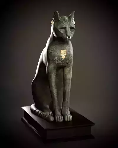 Gayer Anderson Cat Replica PBR and 3DPrint Low-poly 3D model