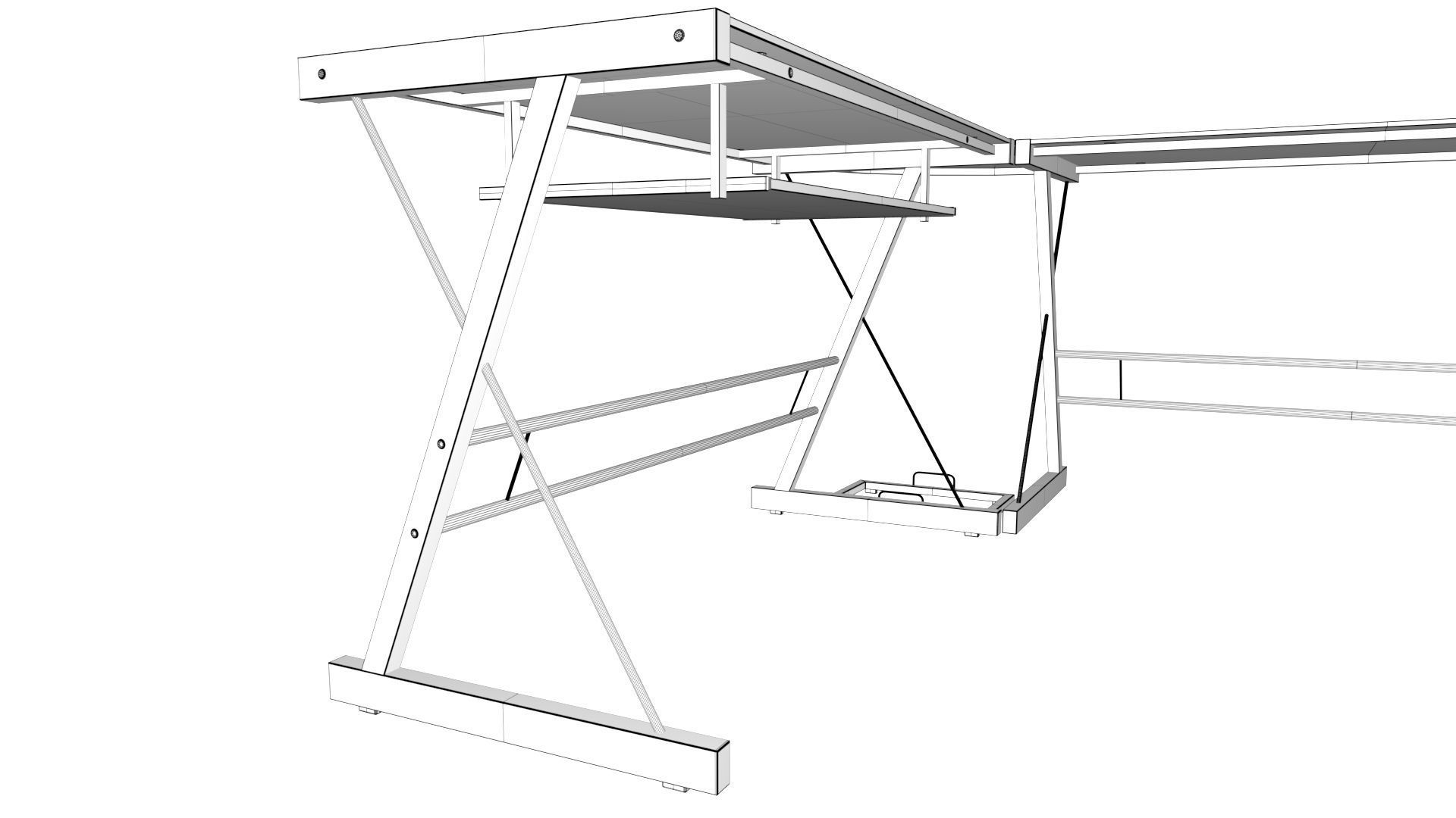 Computer desk 3D model_3