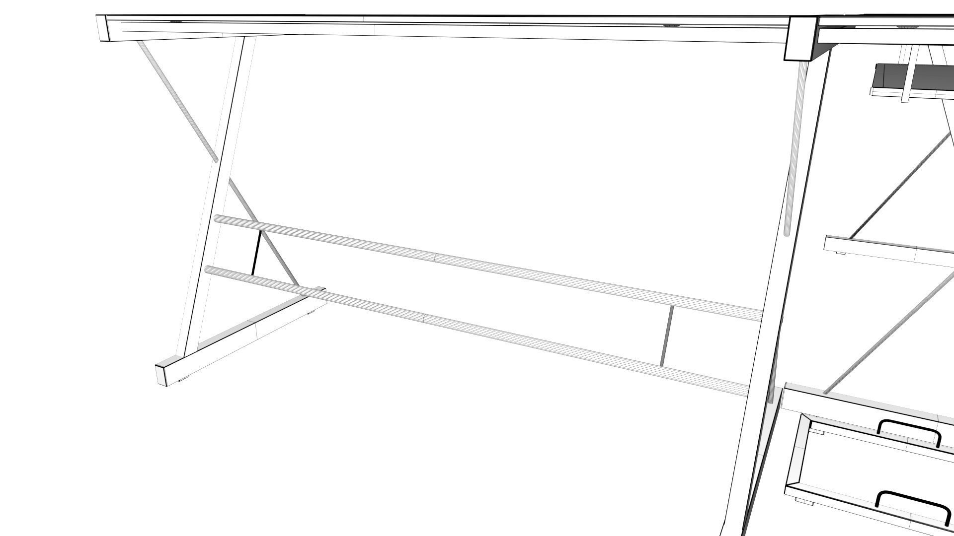 Computer desk 3D model_4