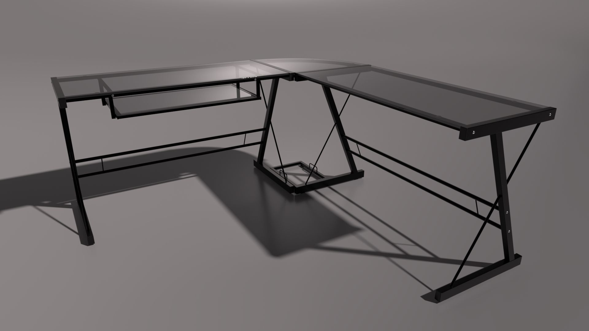 Computer desk 3D model_1