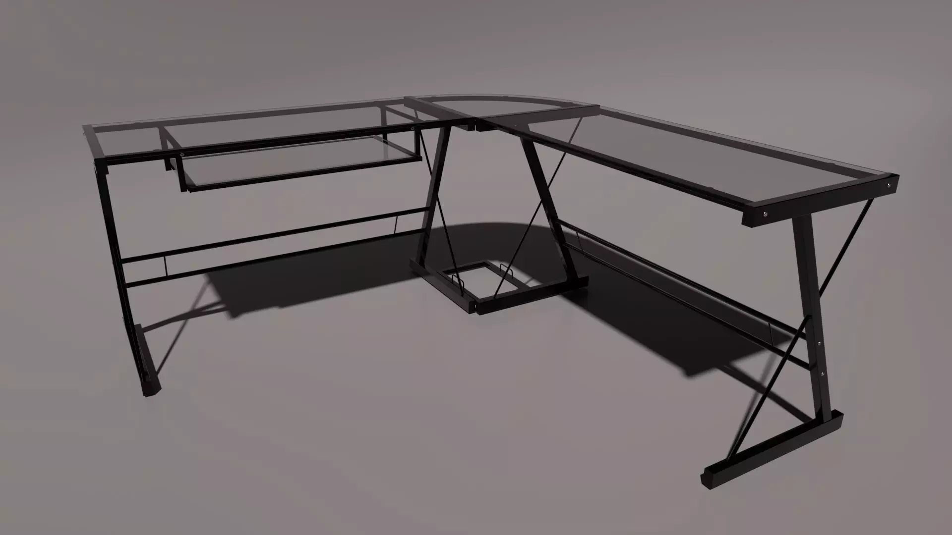 Computer desk 3D model_0