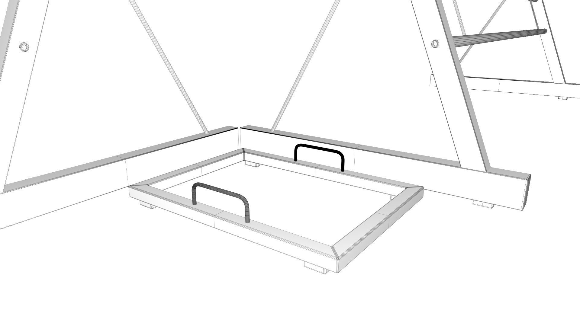 Computer desk 3D model_5