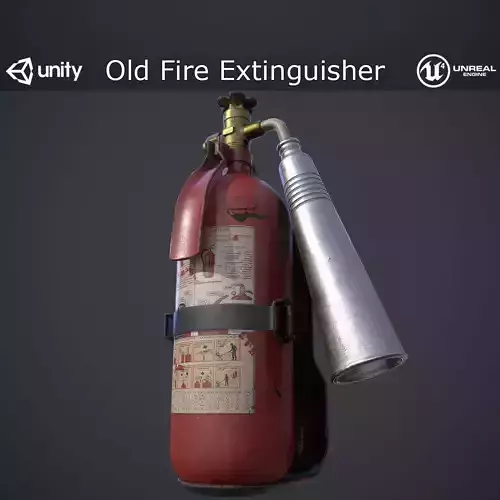 Old Fire Extinguisher Low-poly 3D model