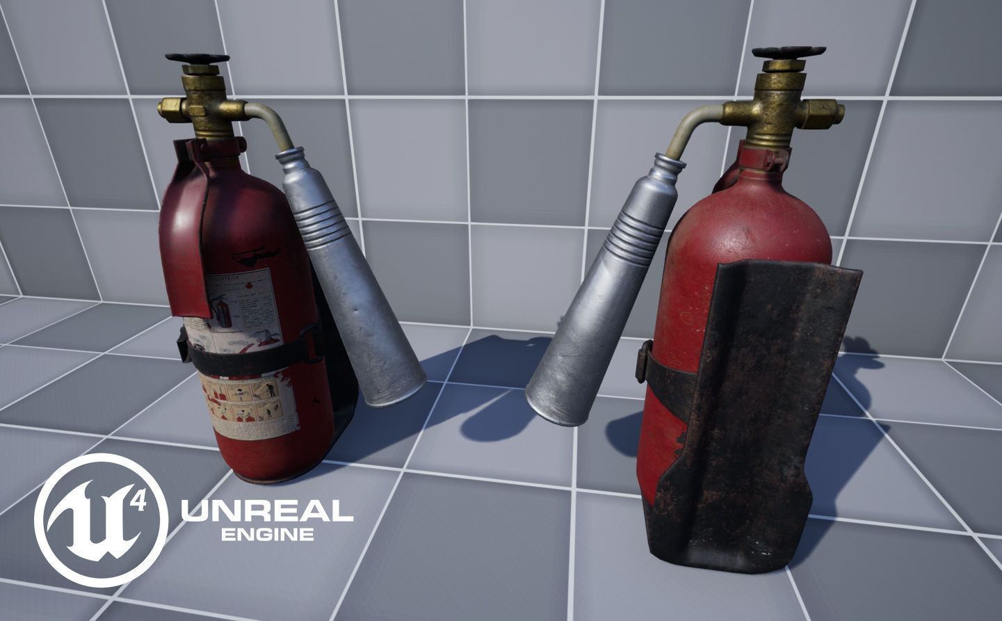 Old Fire Extinguisher Low-poly 3D model_9
