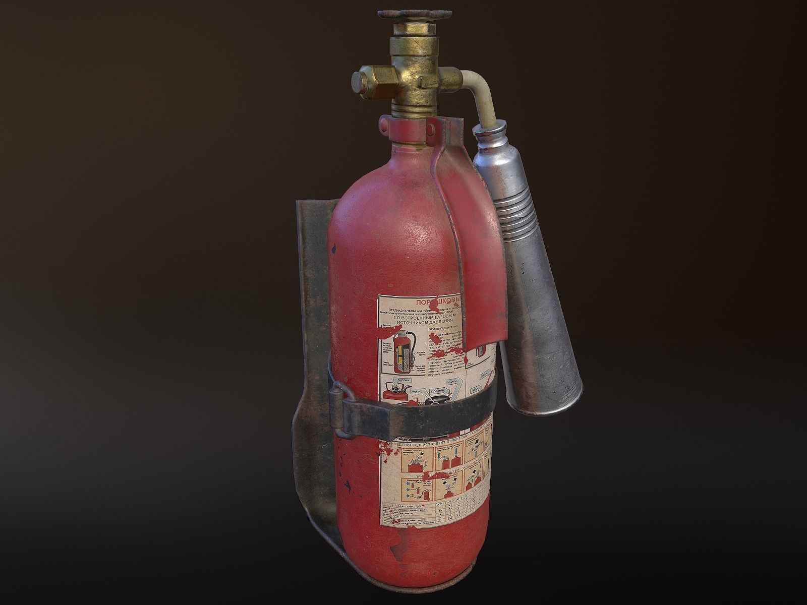 Old Fire Extinguisher Low-poly 3D model_2