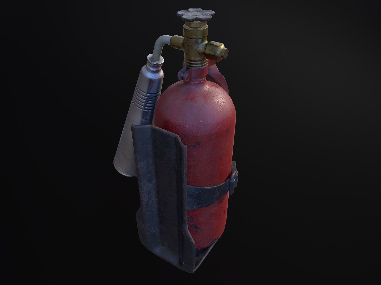 Old Fire Extinguisher Low-poly 3D model_3