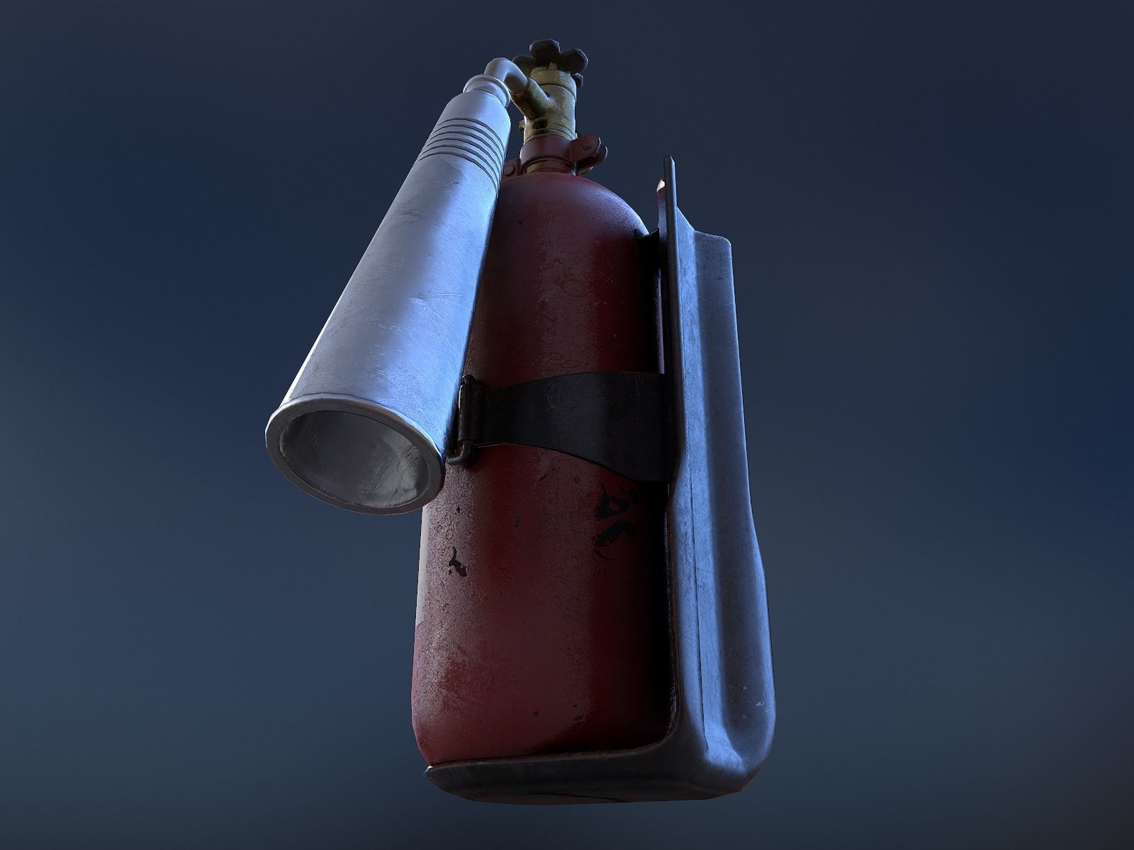 Old Fire Extinguisher Low-poly 3D model_4