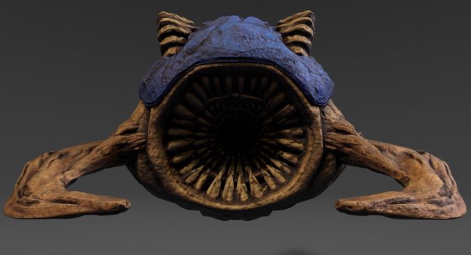 Underground Larvae Low-poly 3D model