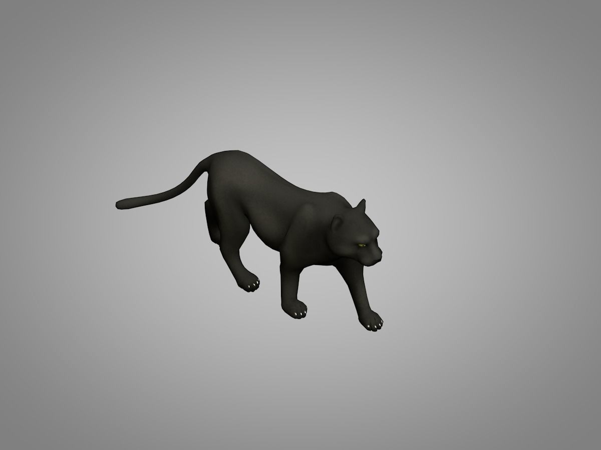 Panther Low-poly 3D model_1