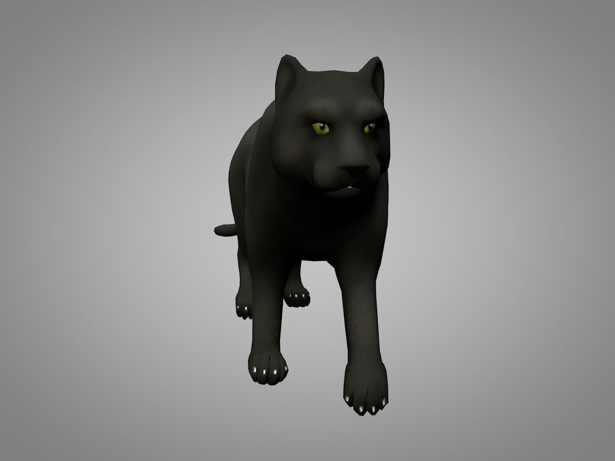 Panther Low-poly 3D model_3