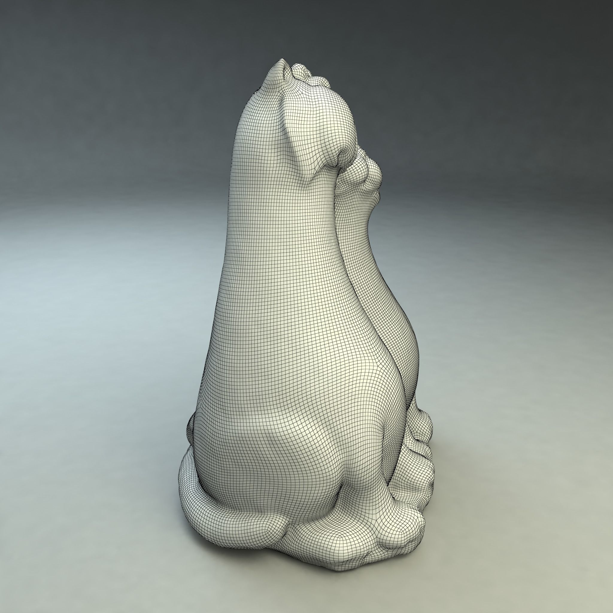 Two Cats Toy Statue 3D model_5