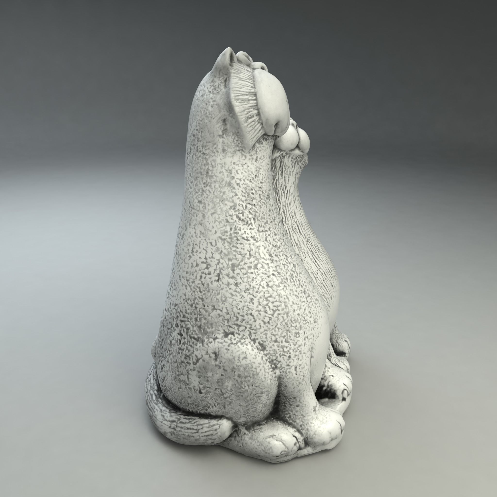 Two Cats Toy Statue 3D model_4