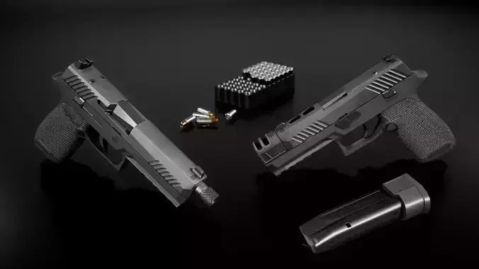 Sig Sauer P320 Full Size Modular 9MM Handgun Low-poly 3D model