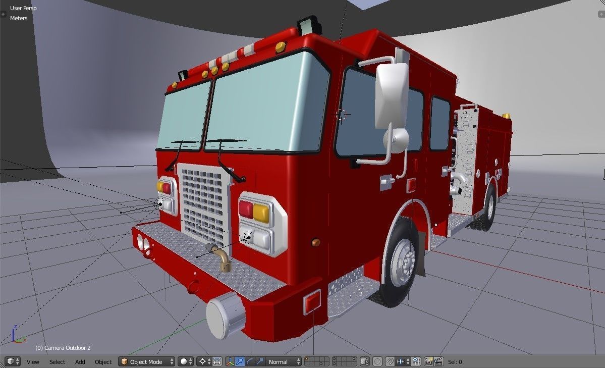 American Fire Engine Rescue Pumper Truck 3D model_7