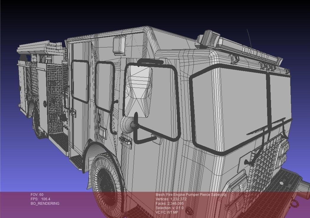 American Fire Engine Rescue Pumper Truck 3D model_13