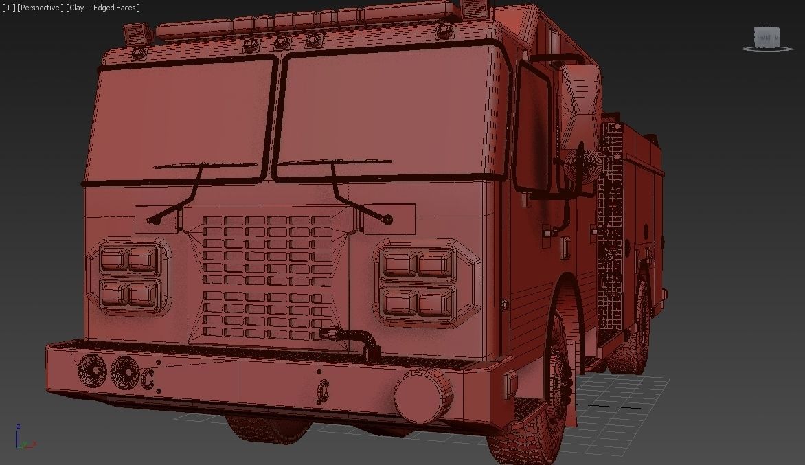 American Fire Engine Rescue Pumper Truck 3D model_32