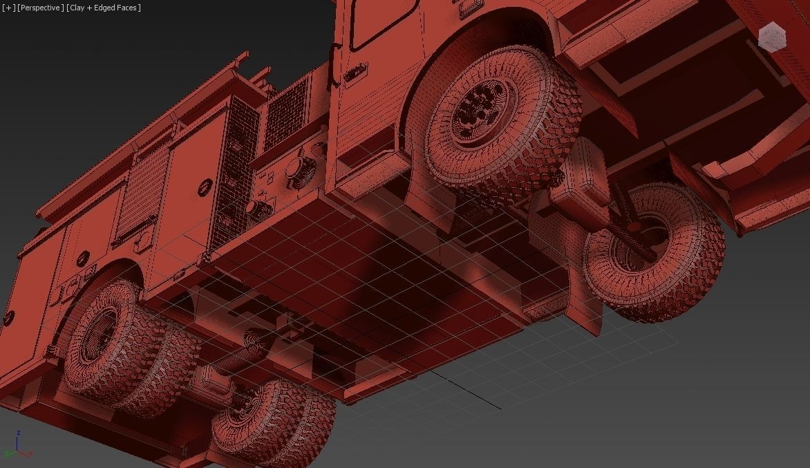 American Fire Engine Rescue Pumper Truck 3D model_33