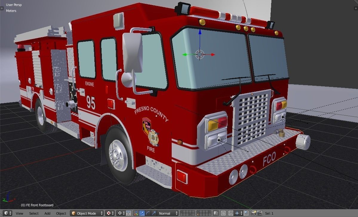 American Fire Engine Rescue Pumper Truck 3D model_19