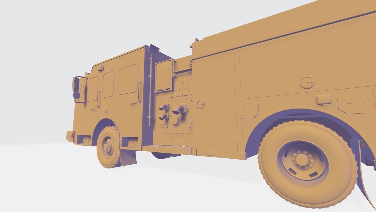 American Fire Engine Rescue Pumper Truck 3D model_57