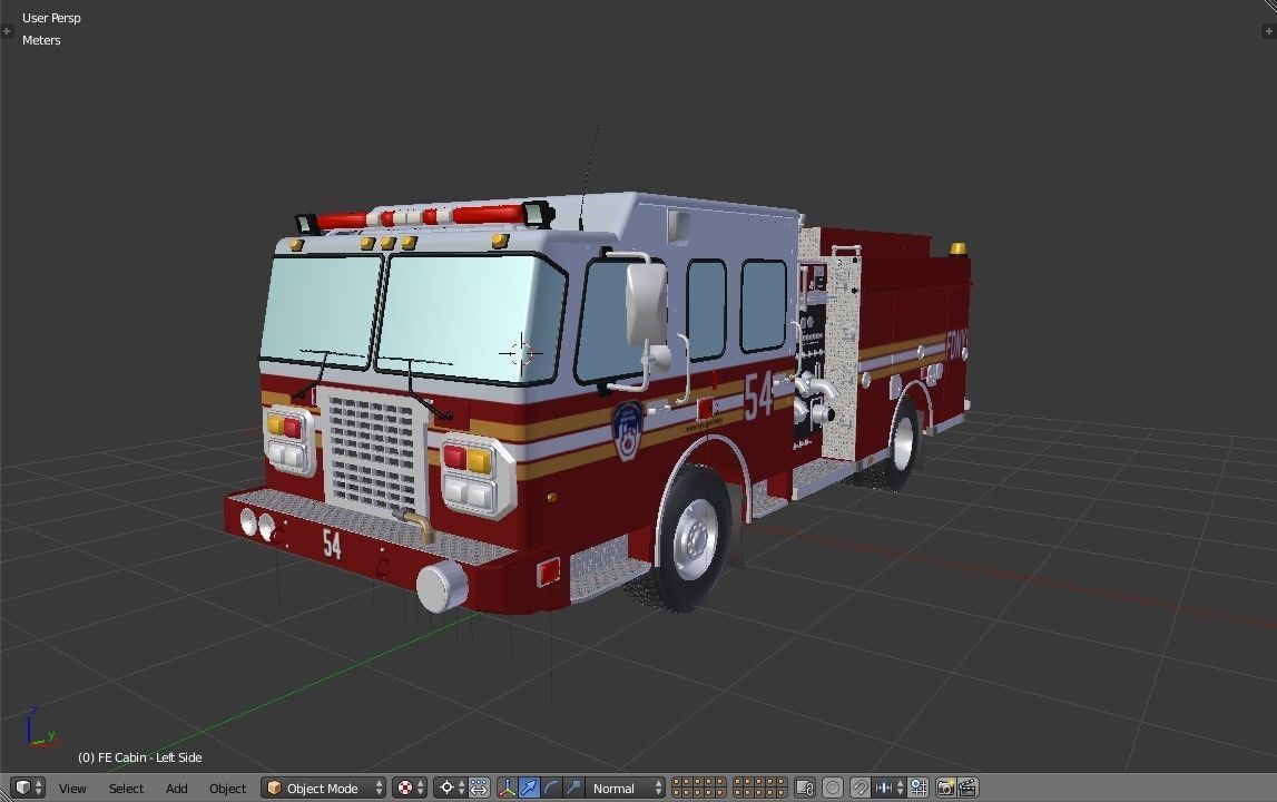 American Fire Engine Rescue Pumper Truck 3D model_53