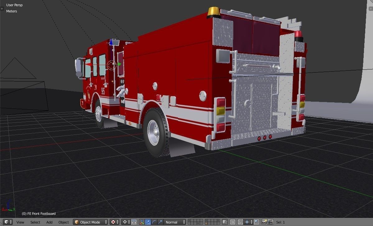 American Fire Engine Rescue Pumper Truck 3D model_20