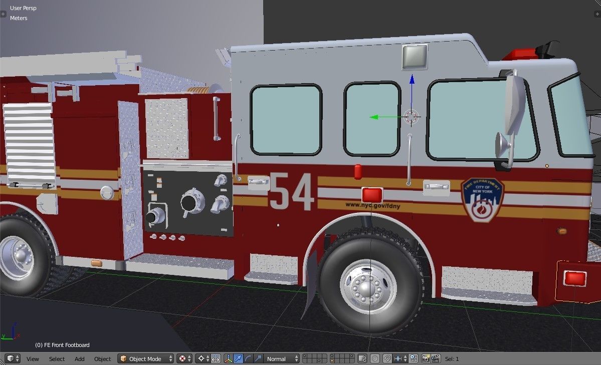American Fire Engine Rescue Pumper Truck 3D model_27