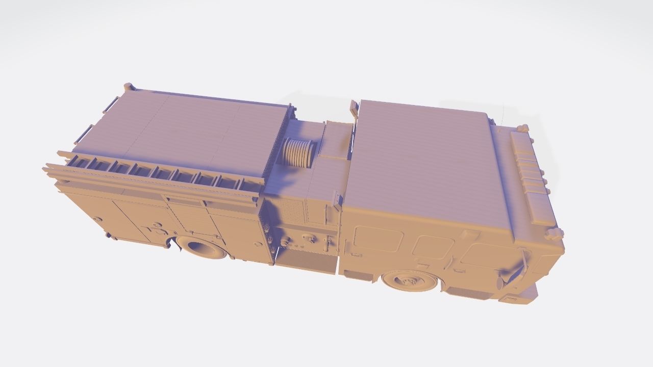 American Fire Engine Rescue Pumper Truck 3D model_56