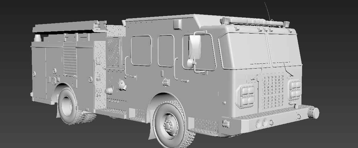 American Fire Engine Rescue Pumper Truck 3D model_11