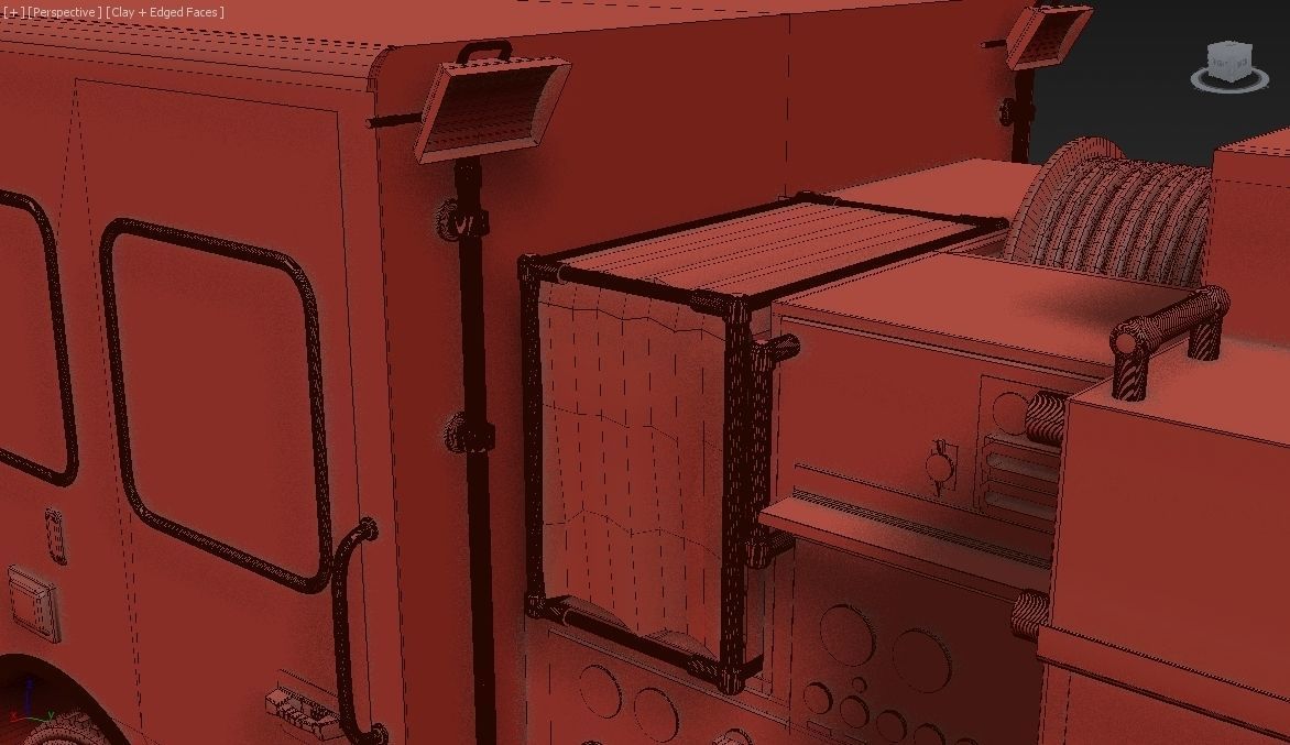 American Fire Engine Rescue Pumper Truck 3D model_49