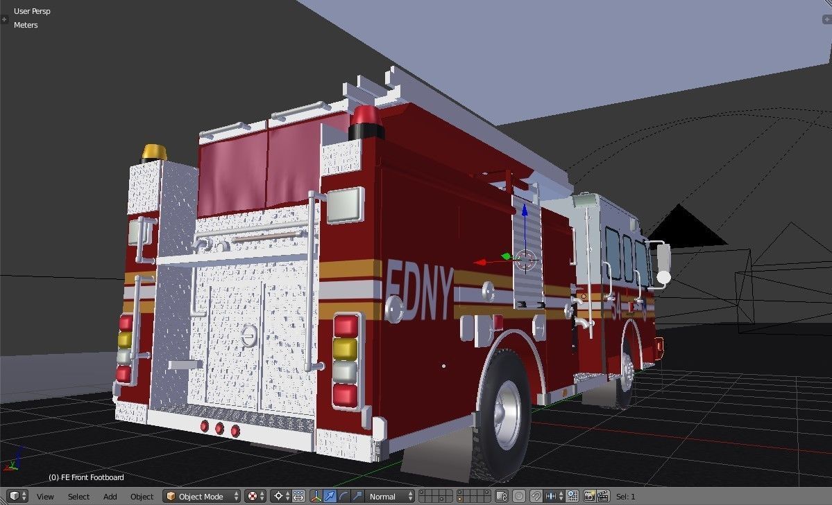 American Fire Engine Rescue Pumper Truck 3D model_24