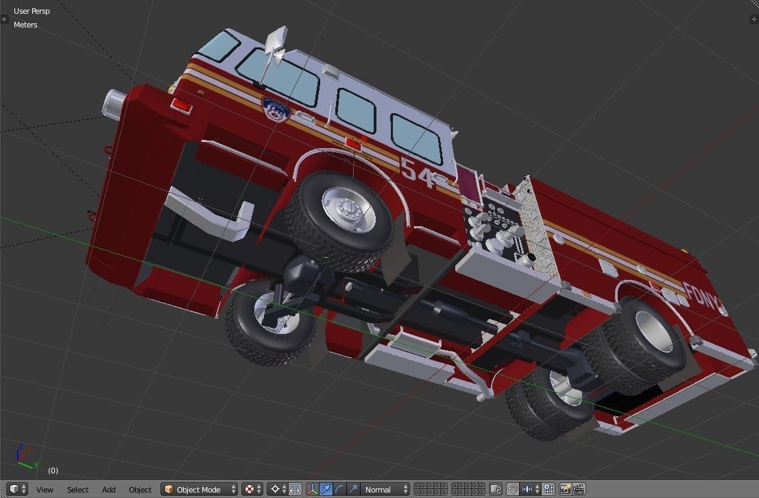 American Fire Engine Rescue Pumper Truck 3D model_51