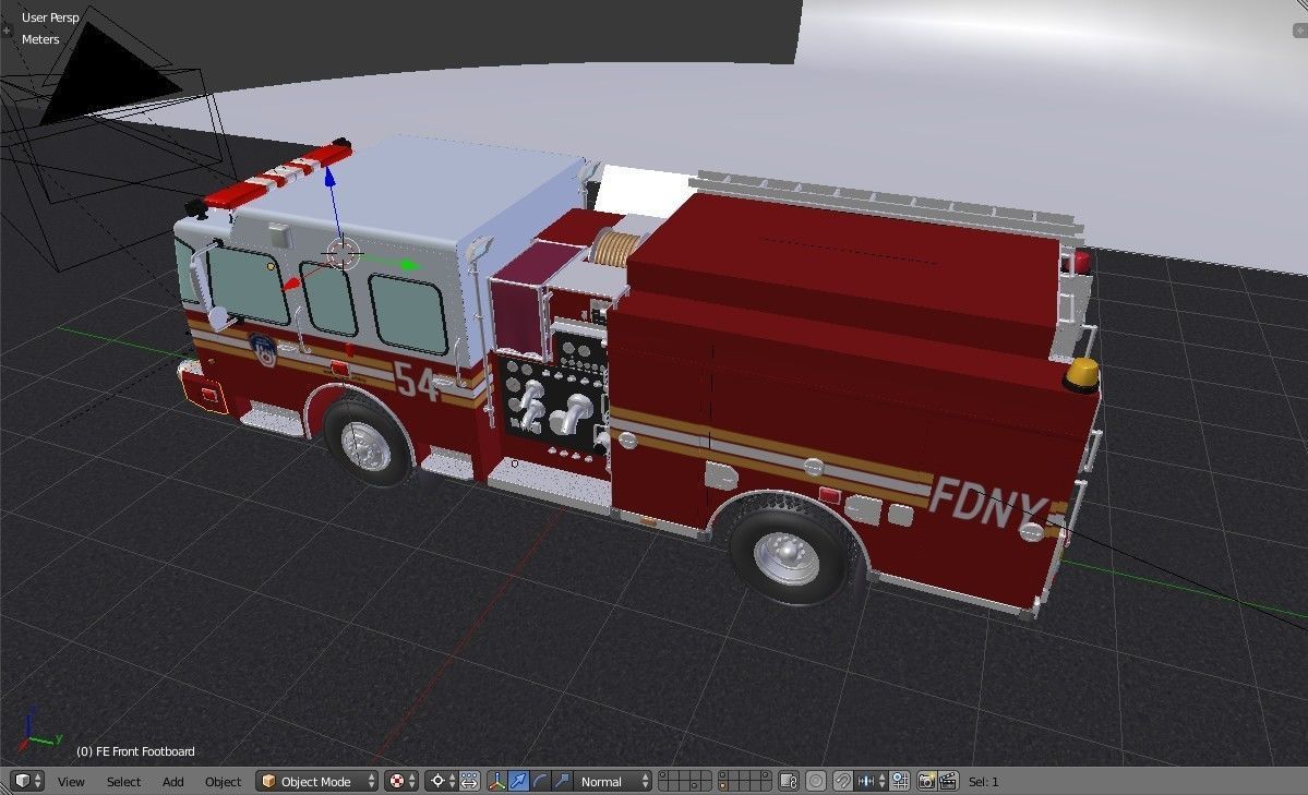 American Fire Engine Rescue Pumper Truck 3D model_26