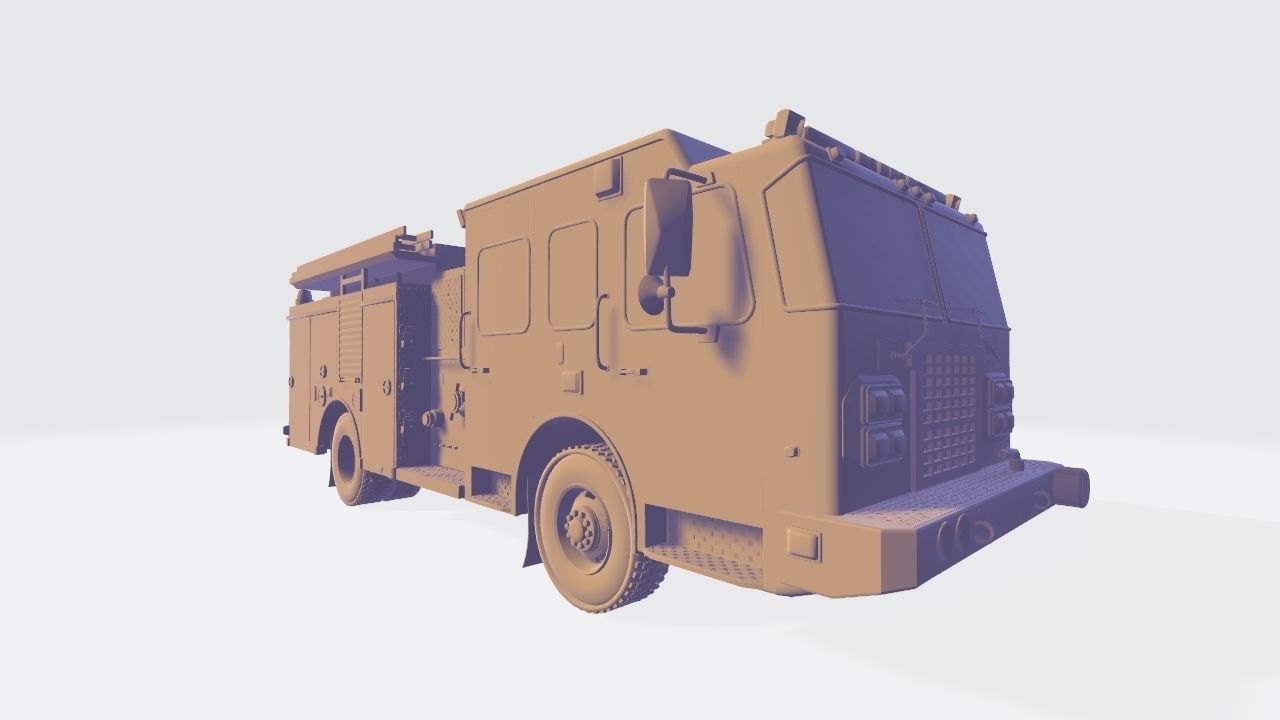 American Fire Engine Rescue Pumper Truck 3D model_55