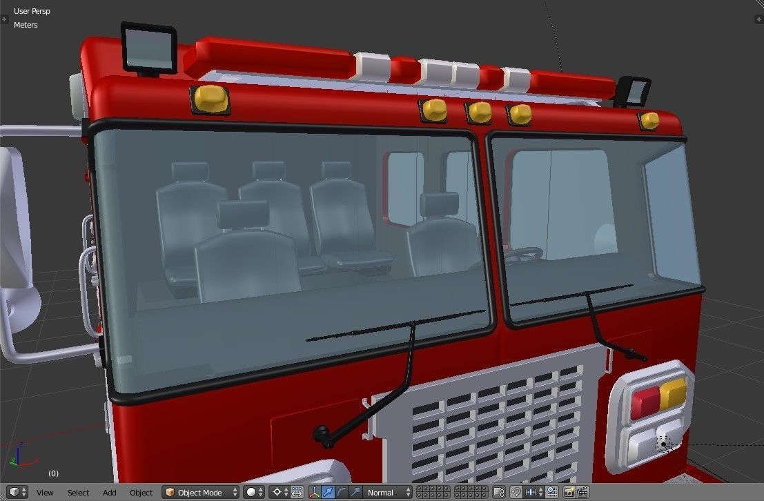 American Fire Engine Rescue Pumper Truck 3D model_44