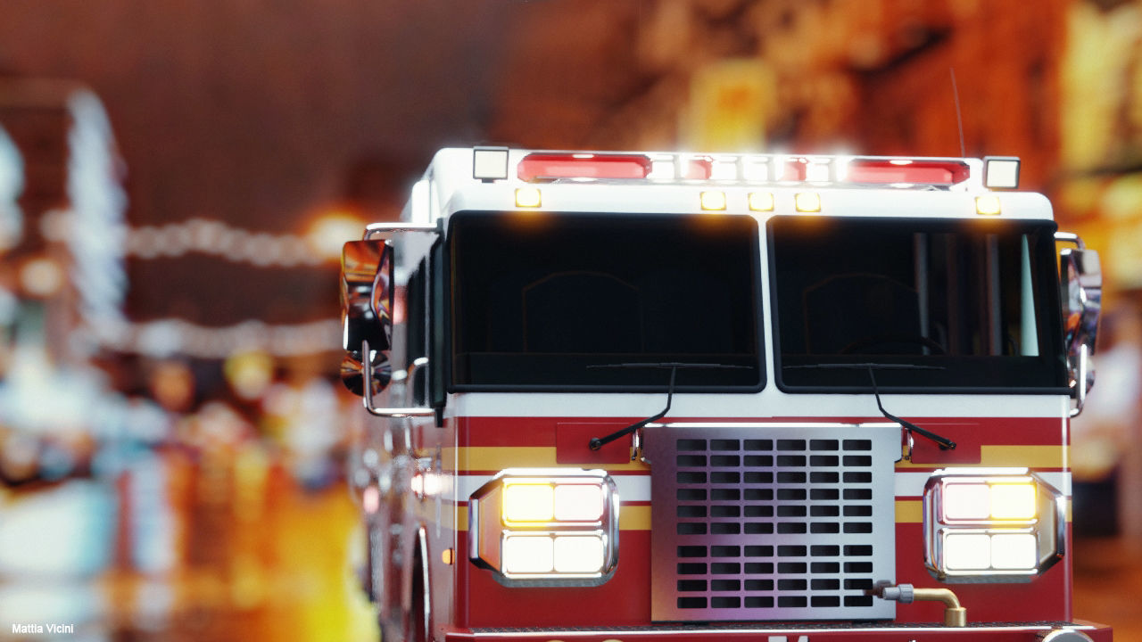 American Fire Engine Rescue Pumper Truck 3D model_3